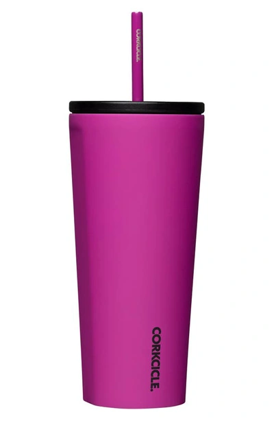 Shop Corkcicle 24-ounce Insulated Cup With Straw In Berry Punch