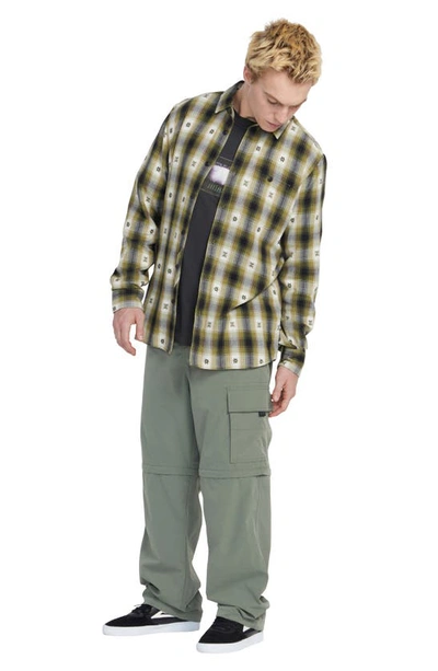 Shop Volcom Skate Vitals Classic Fit Plaid Button-up Shirt In Expedition Green