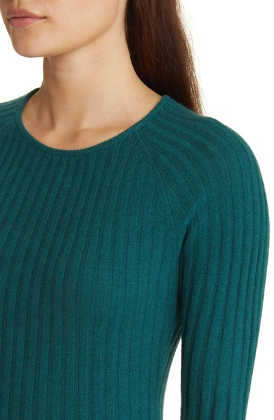 Shop Nordstrom Rib Long Sleeve Midi Sweater Dress In Green Garnet