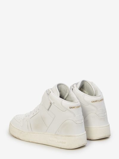 Shop Saint Laurent Lax Sneakers In Washedout Effect Leather In White