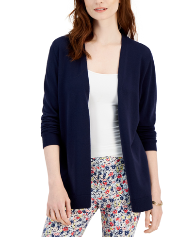 Style & Co Women's Open-front Cardigan, Created For Macy's In Navy Blue