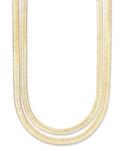 Shop On 34th Gold-tone 2-row Chain Necklace, 16" To 17" + 2" Extender, Created For Macy's