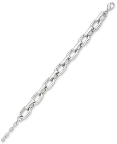 Shop On 34th Silver-tone Chain Link Bracelet, 7" + 1" Extender, Created For Macy's