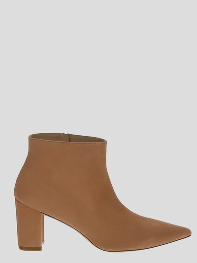 Shop Stuart Weitzman Boots In <p> Pink Boots In Leather With Pointed Toe