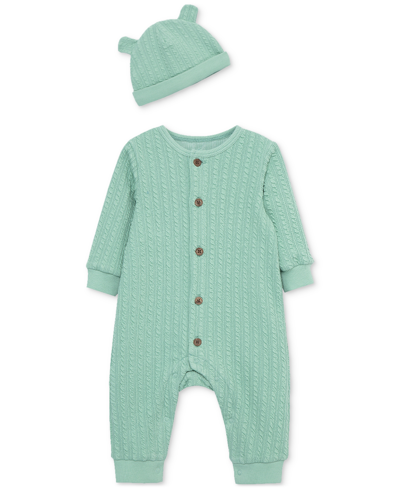Shop Little Me Baby Boys 2-pc. Green Cable Coverall With Hat