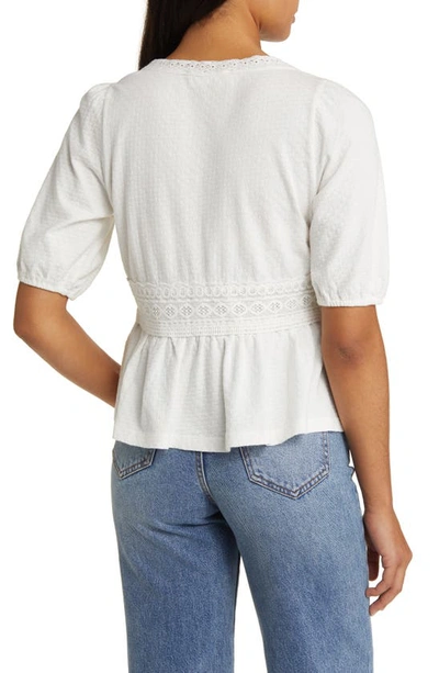 Shop Lucky Brand Daydreamer Lace Peplum Top In White