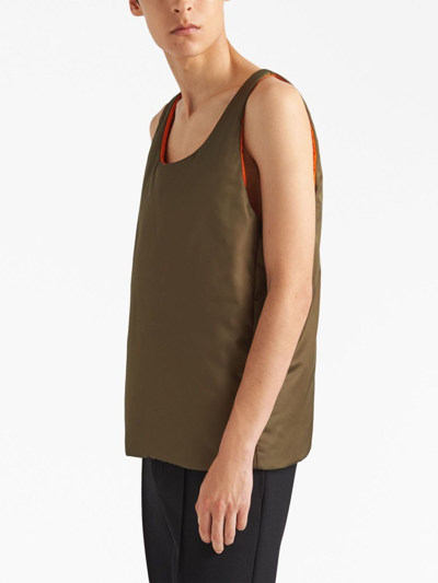 Shop Prada Re-nylon Down Vest In Brown