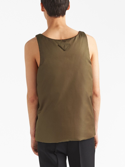 Prada Men Re-nylon Logo Padded Top In Brown