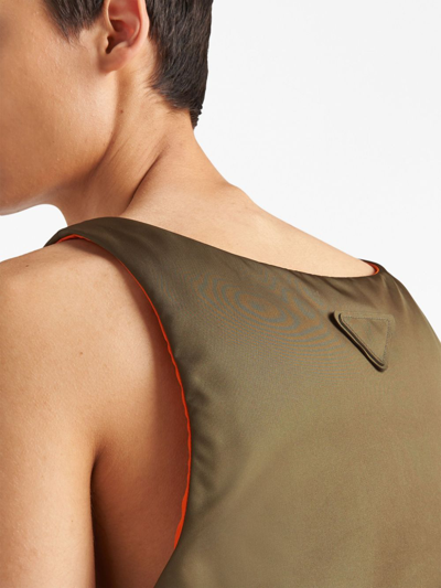 Prada Men Re-nylon Logo Padded Top In Brown