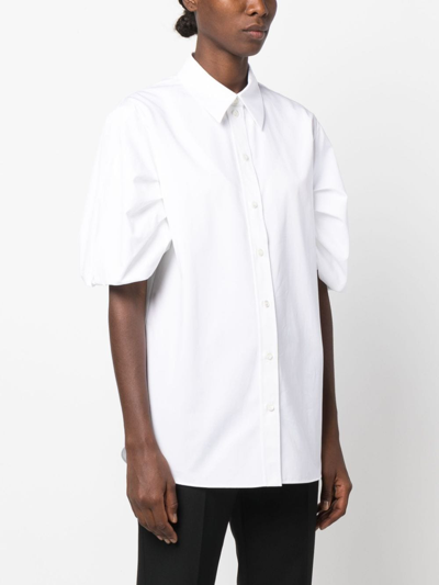 Alexander Mcqueen Knot Sleeves Cotton Shirt In White