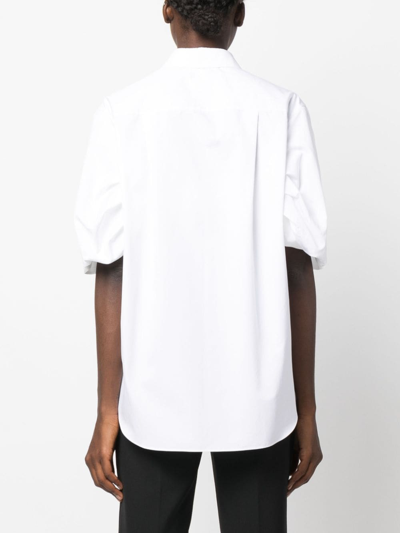 Alexander Mcqueen Knot Sleeves Cotton Shirt In White