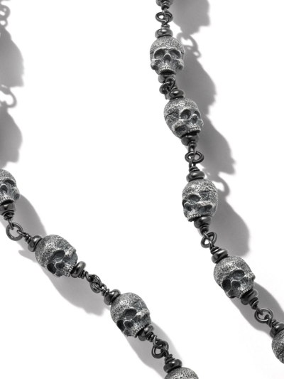 David Yurman Sterling Silver Skull Necklace In Mss22