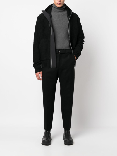 Shop Sacai Straight-leg Belted Trousers In Schwarz