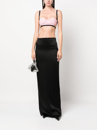 Gcds Tweed Bra Top In Rosa