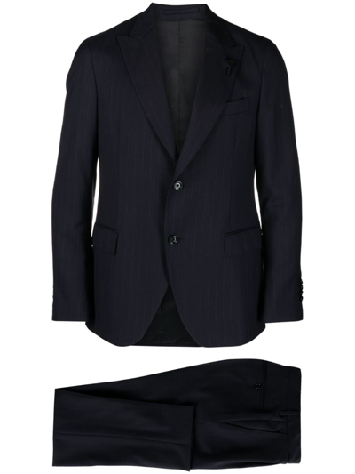 Shop Lardini Pinstripe-pattern Single-breasted Suit In Blau