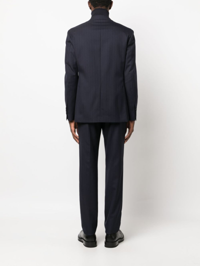 Shop Lardini Pinstripe-pattern Single-breasted Suit In Blau