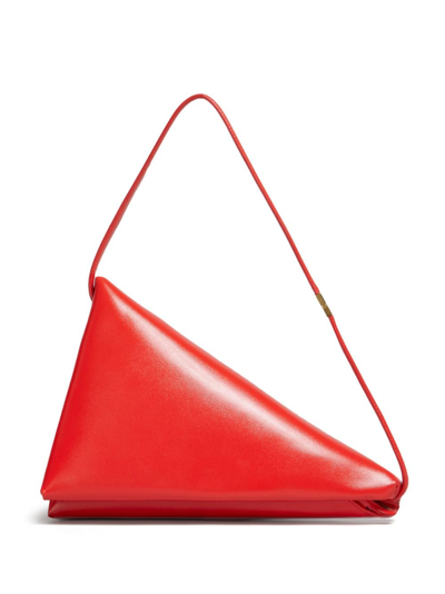Shop Marni Prisma Triangle Shoulder Bag In Red