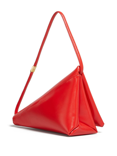 Shop Marni Prisma Triangle Shoulder Bag In Red