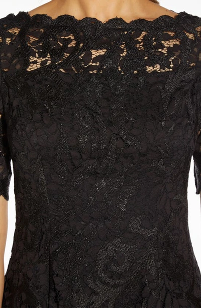 Shop Adrianna Papell Embroidered Lace Cocktail Dress In Black