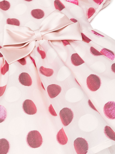 Shop Hucklebones London Polka Dot-print Puff-sleeve Dress In Pink