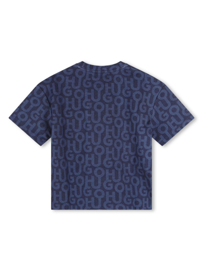 Shop Hugo Logo-print Short-sleeve T-shirt In Blue