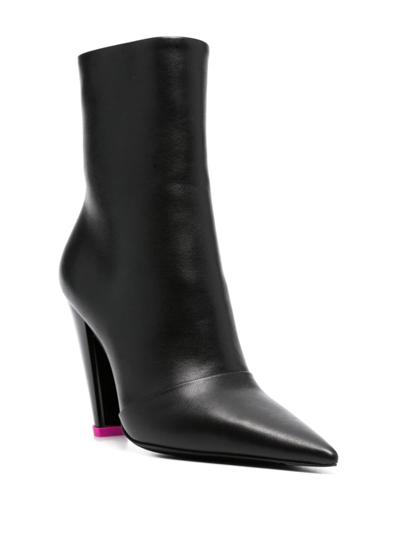 Shop 3juin 100mm Leather Ankle Boots In Black