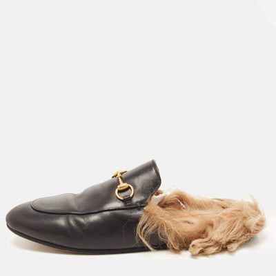 Flat mules with best sale fur