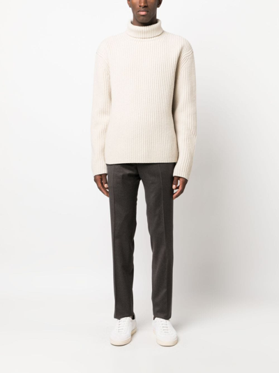 Pt Torino Tailored Pressed-crease Trousers In Brown