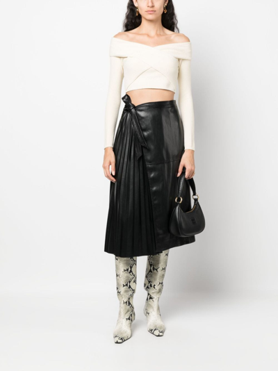 Simkhai Pleat-detail High-waist Skirt In Black
