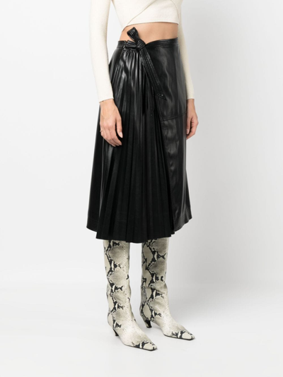 Simkhai Pleat-detail High-waist Skirt In Black