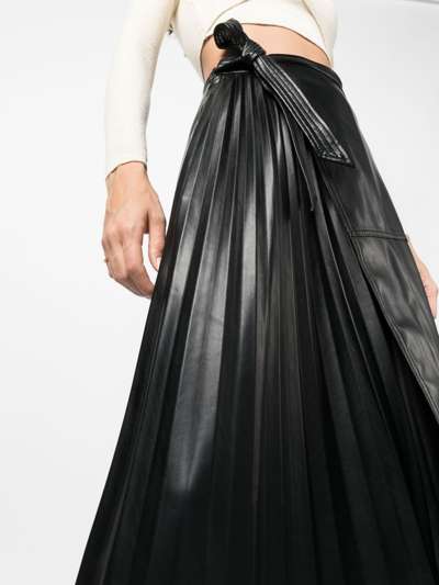 Simkhai Pleat-detail High-waist Skirt In Black