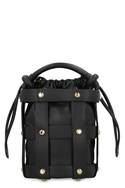 Shop Ferragamo Cage Leather Bag In Black