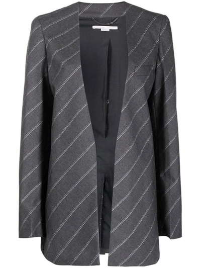 Shop Stella Mccartney Pinstripe Single-breasted Jacket In Grey