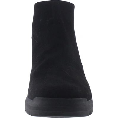Shop Dr. Scholl's Shoes Riley Womens Padded Bra-top Faux Suede Wedge Boots In Black