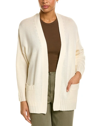 Shop Amicale Cashmere Chunky Open Wool & Cashmere-blend Cardigan In White