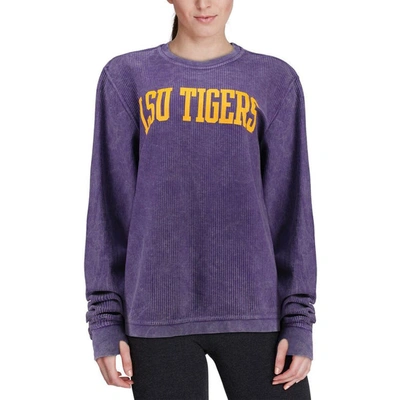 Shop Pressbox Purple Lsu Tigers Comfy Cord Vintage Wash Basic Arch Pullover Sweatshirt