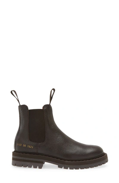 Common Projects Brown Stamped Chelsea Boots In Brown
