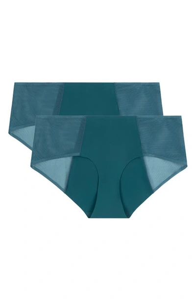 Uwila Warrior Happy Seams 2-pack Mesh Trim Briefs In Blue Coral