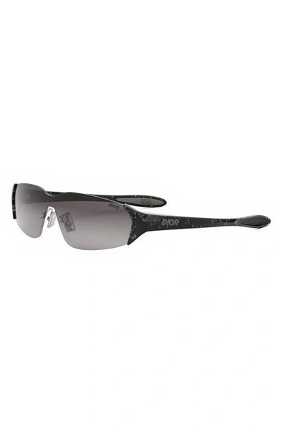 Shop Dior ‘bay M1u Shield Sunglasses In Black/ Gradient Smoke
