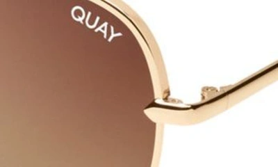 Shop Quay High Key 55mm Aviator Sunglasses In Gold/ Chocolate Paprika