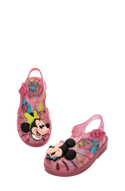 Shop Melissa X Disney® Mickey & Minnie Possession Fisherman Sandals In Pink Glitt
