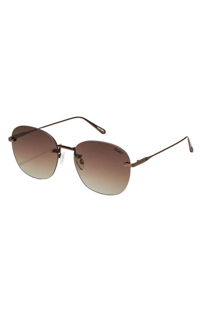 Shop Quay Jezabell 53mm Rimless Aviator Sunglasses In Chocolate/ Brown Gradient