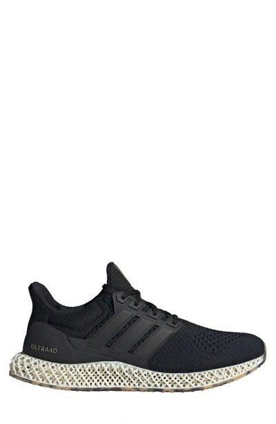 Shop Adidas Originals Ultra 4d Running Shoe In Black/ Black/ Gold Metallic