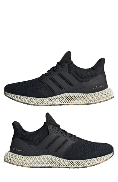 Shop Adidas Originals Ultra 4d Running Shoe In Black/ Black/ Gold Metallic