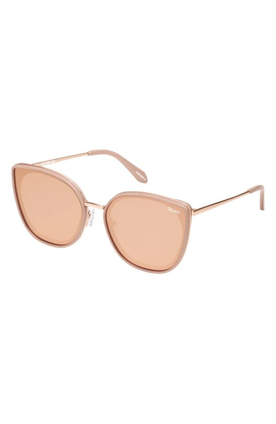Shop Quay Flat Out 60mm Cat Eye Sunglasses In Fawn/ Fawn