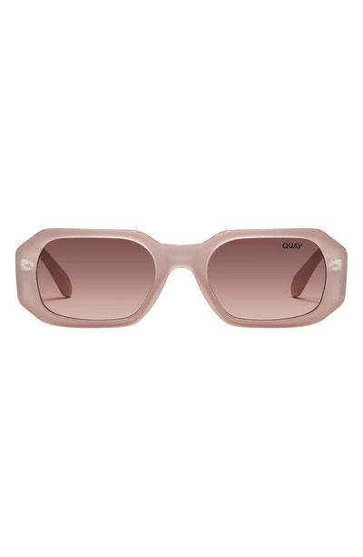 Shop Quay Hyped Up 38mm Gradient Square Sunglasses In Fawn/ Brown Fawn Gradient