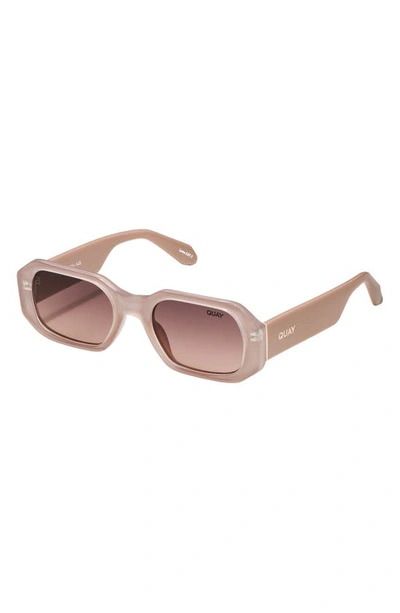 Shop Quay Hyped Up 38mm Gradient Square Sunglasses In Fawn/ Brown Fawn Gradient