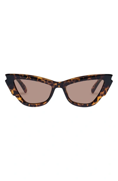 Shop Le Specs Lost Days Cat Eye Sunglasses In Leopard Tort