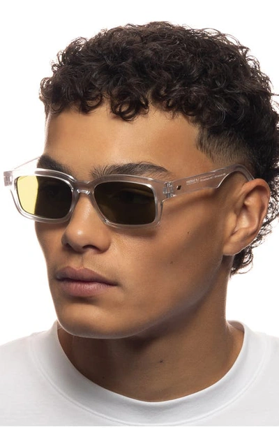 Shop Le Specs Recarmito Rectangular Sunglasses In Crystal Clear