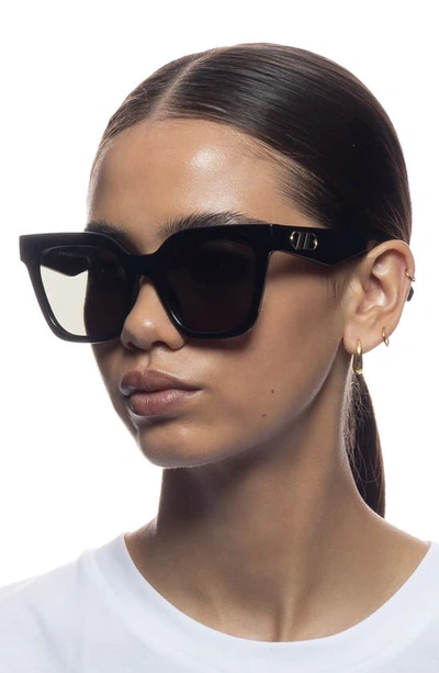 Shop Le Specs Star Glow Square Sunglasses In Black